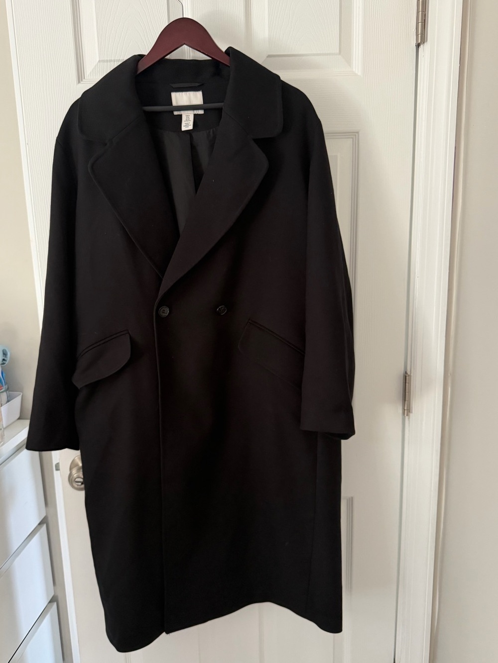 H&M Women’s Black Double-Breasted Pea Coat